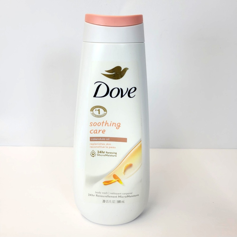 Dove‎ Body Wash Soothing Care Calendula Oil Sensitive Skin 20oz White
